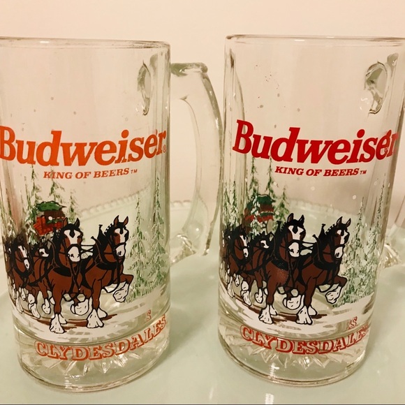 Vintage Budweiser Clydesdales Winter Beer Mugs - Picture 8 of 8
